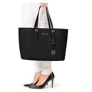 Michael Kors Black Leather Tote Bag